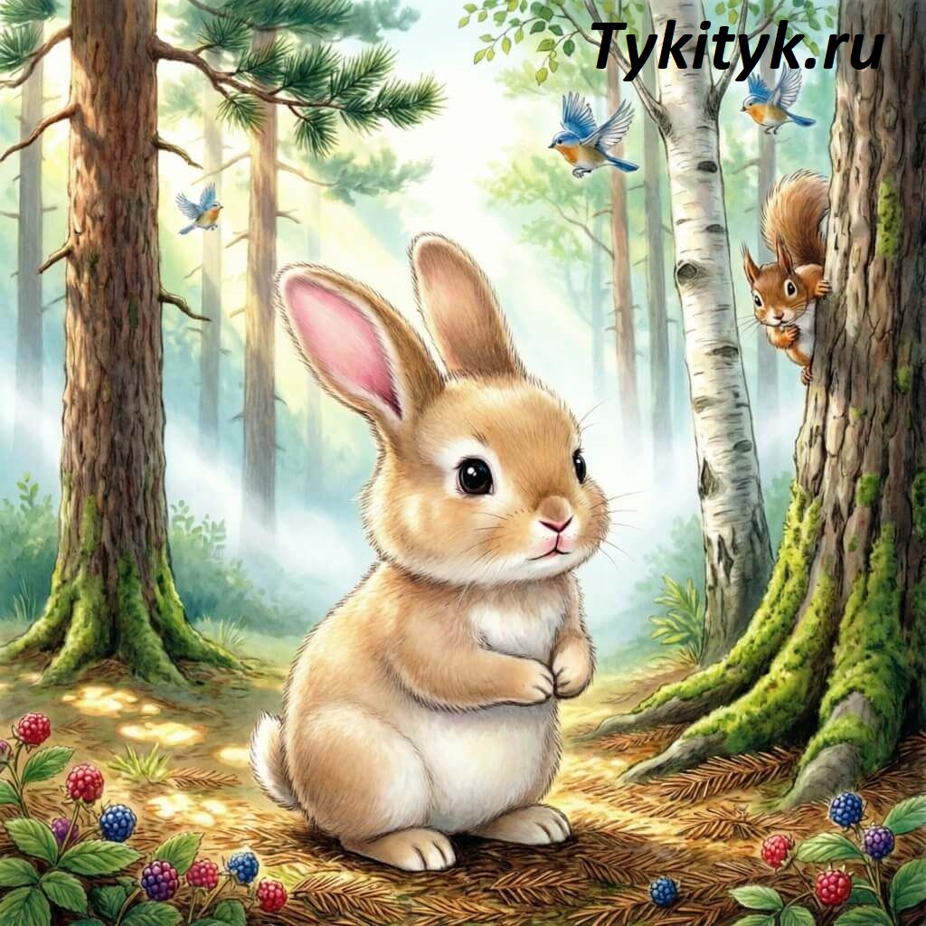 Картинка к рассказу «Лупленый бочок». Автор — Бианки В. В.