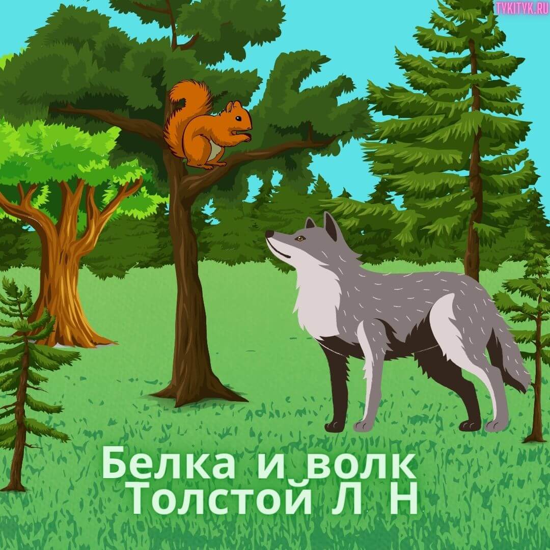 Сказка для детей Белка и волк 🐿 Толстой Л. Н.