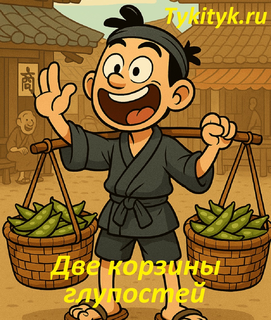 Картинка к сказке Две корзины глупостей японская народная