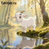 Картинка к сказке Козлёнок, который считал до десяти. Автор: Альф Прёйсен.