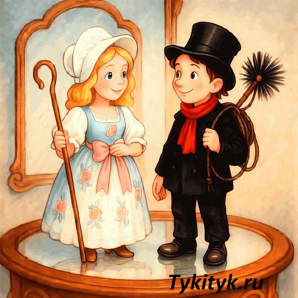 Картинка к сказке «Пастушка и трубочист» Автор — Г. Х. Андерсен.
