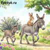 Картинка к сказке «Упрямый зайчонок». Узбекская народная.